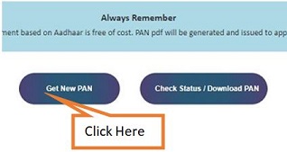 click on Get New PAN