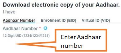 enter Aadhaar number