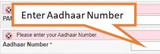 enter Aadhaar number