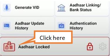 click on Aadhaar locked