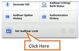 click on set Aadhaar lock