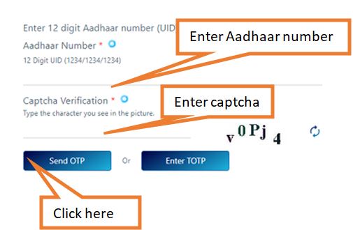 enter Aadhaar details